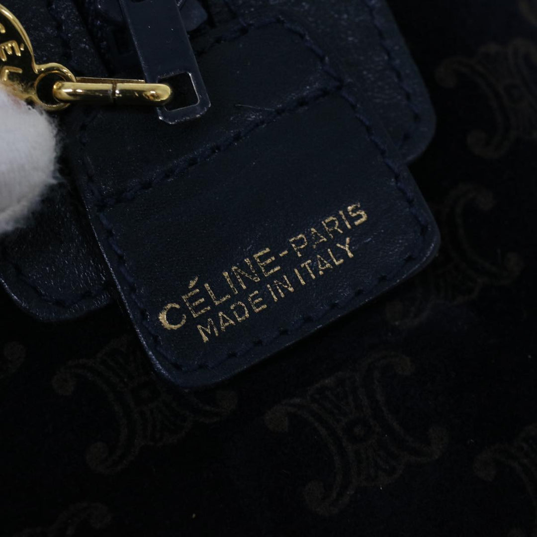 Celine C Macadam Boston Bag Suede Leather Navy  ac2168
