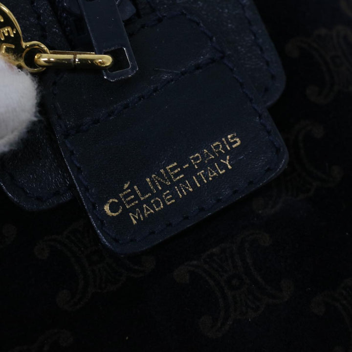 Celine C Macadam Boston Bag Suede Leather Navy  ac2168