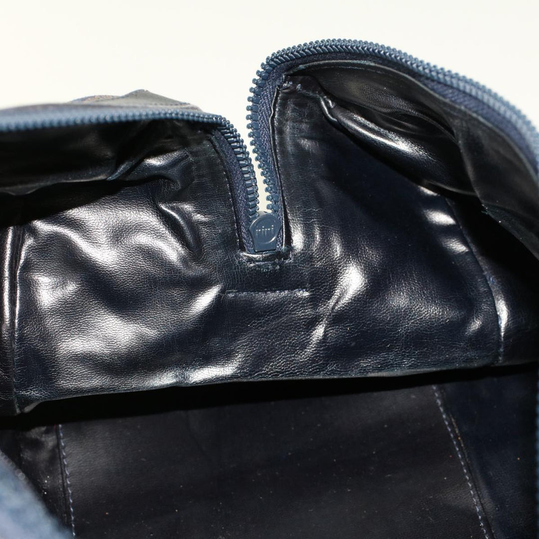 Celine C Macadam Boston Bag Suede Leather Navy  ac2168