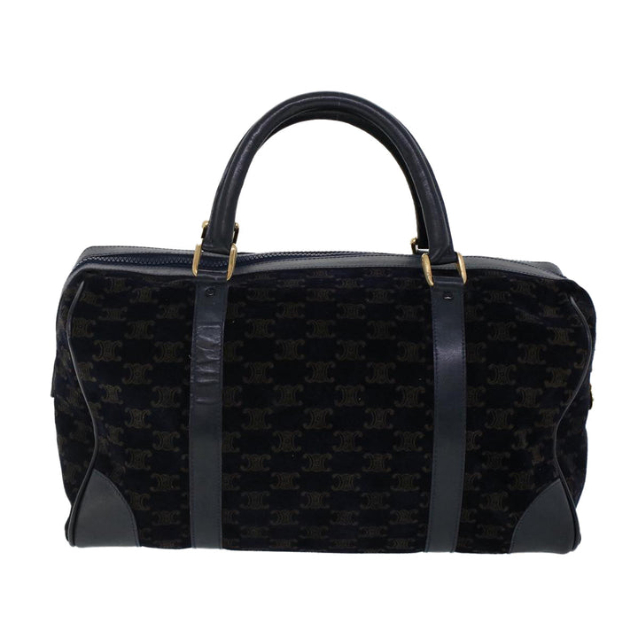 Celine C Macadam Boston Bag Suede Leather Navy  ac2168