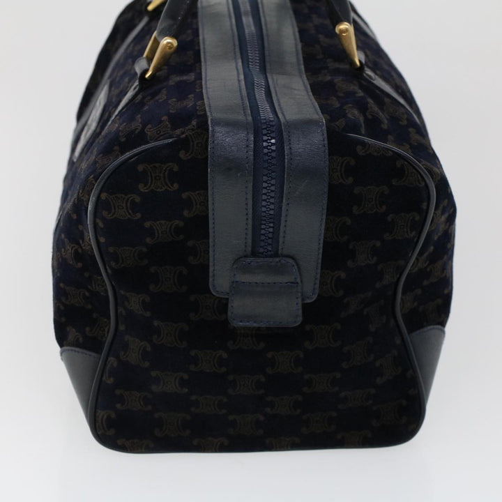 Celine C Macadam Boston Bag Suede Leather Navy  ac2168
