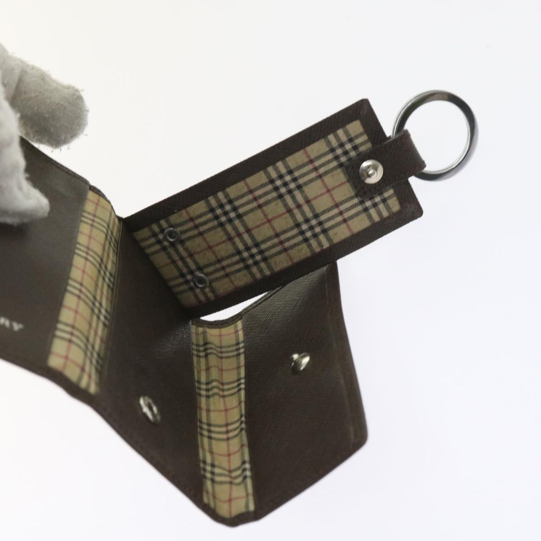 BURBERRY Nova Check Clutch Key Case Wallet Leather 3set Black Auth Ac2238