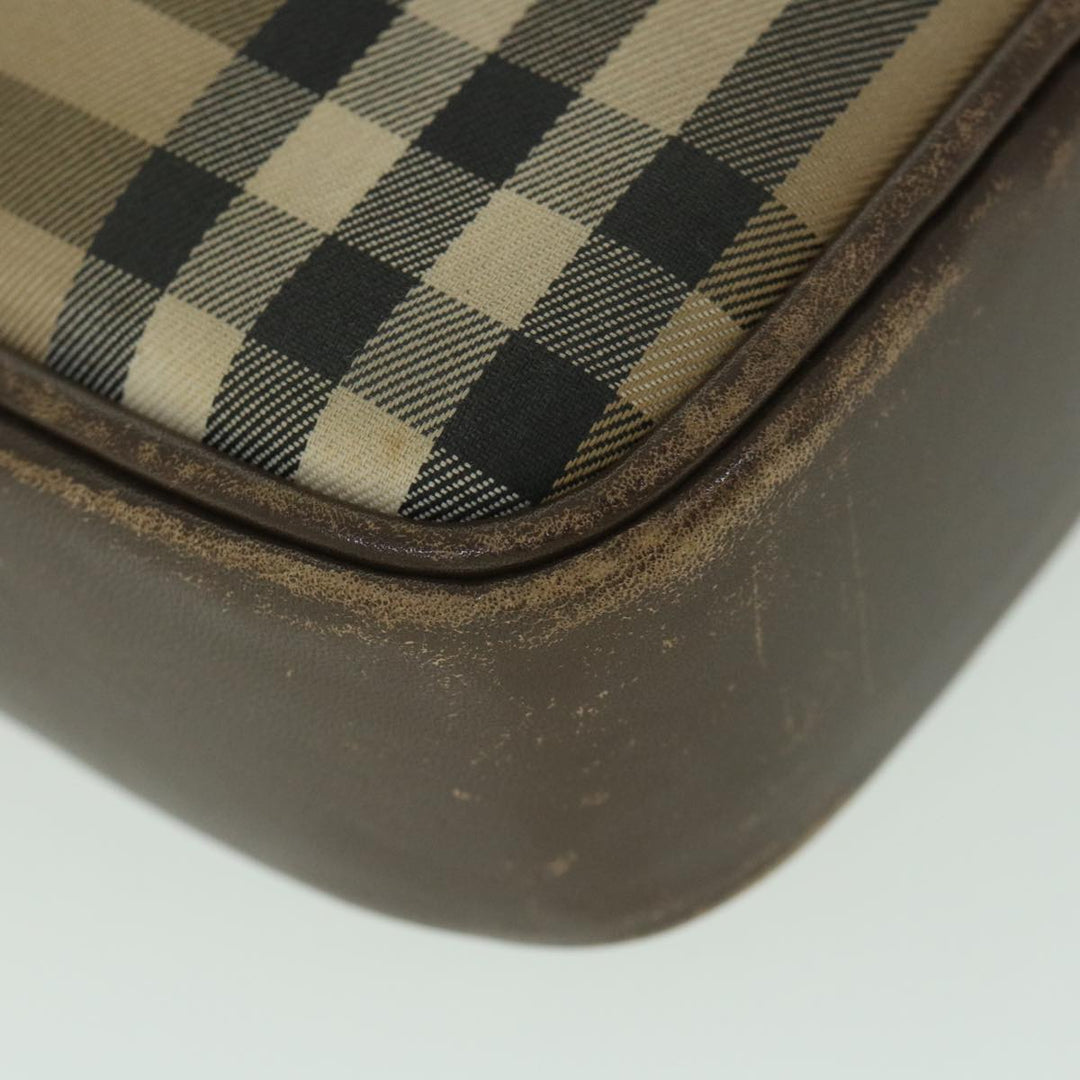 BURBERRYSs Nova Check Clutch Bag Nylon Canvas Beige Auth ac2346