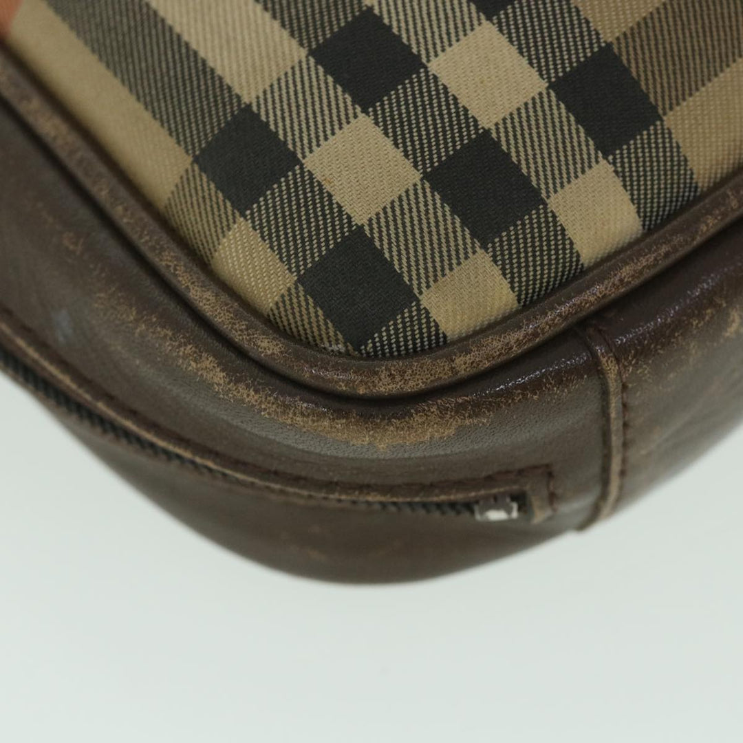 BURBERRYSs Nova Check Clutch Bag Nylon Canvas Beige Auth ac2346