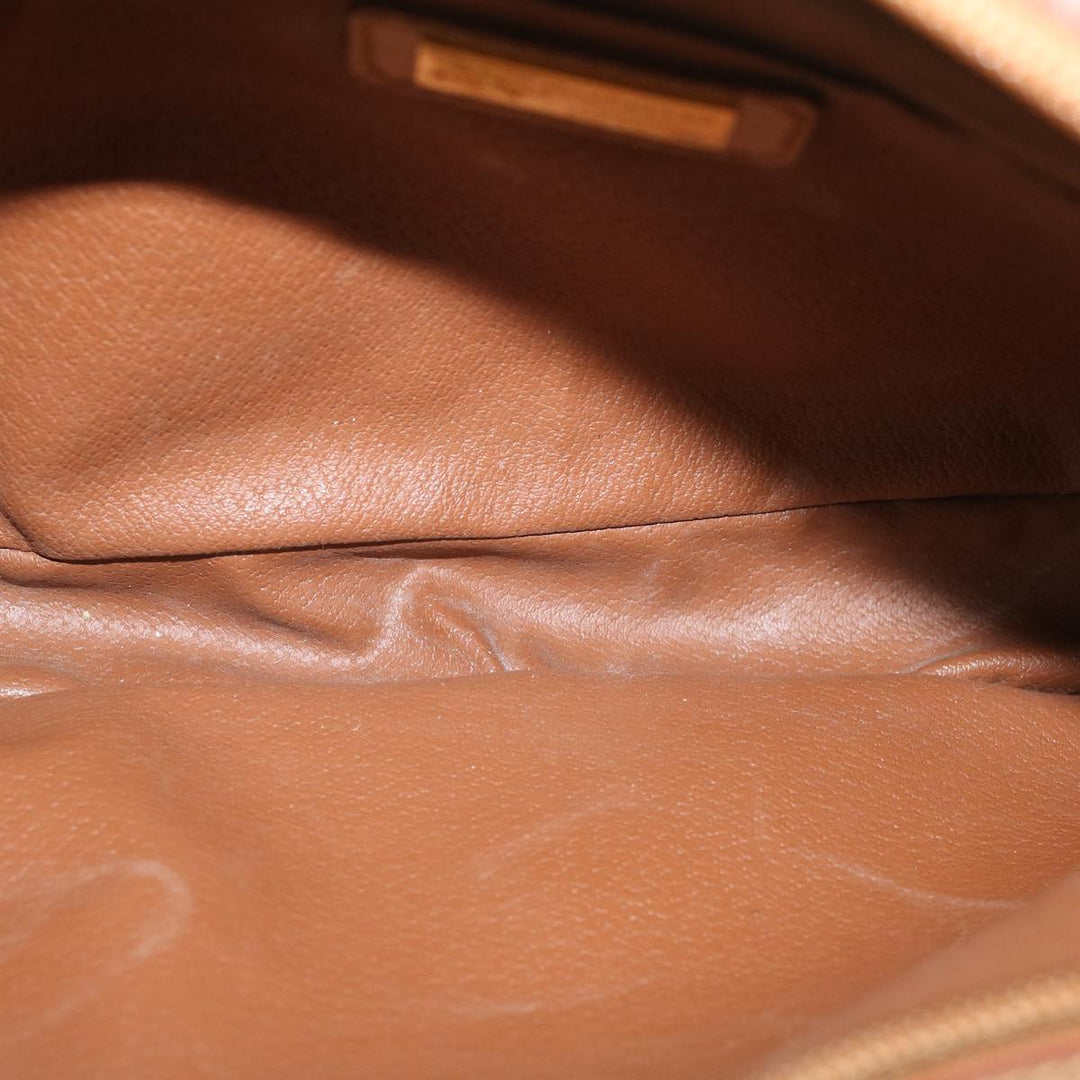 BURBERRYSs Nova Check Shoulder Bag PVC Leather Beige Auth ac2479