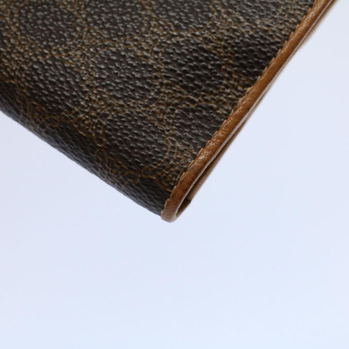 Celine Macadam Canvas Wallet PVC Leather Brown Auth ac2489