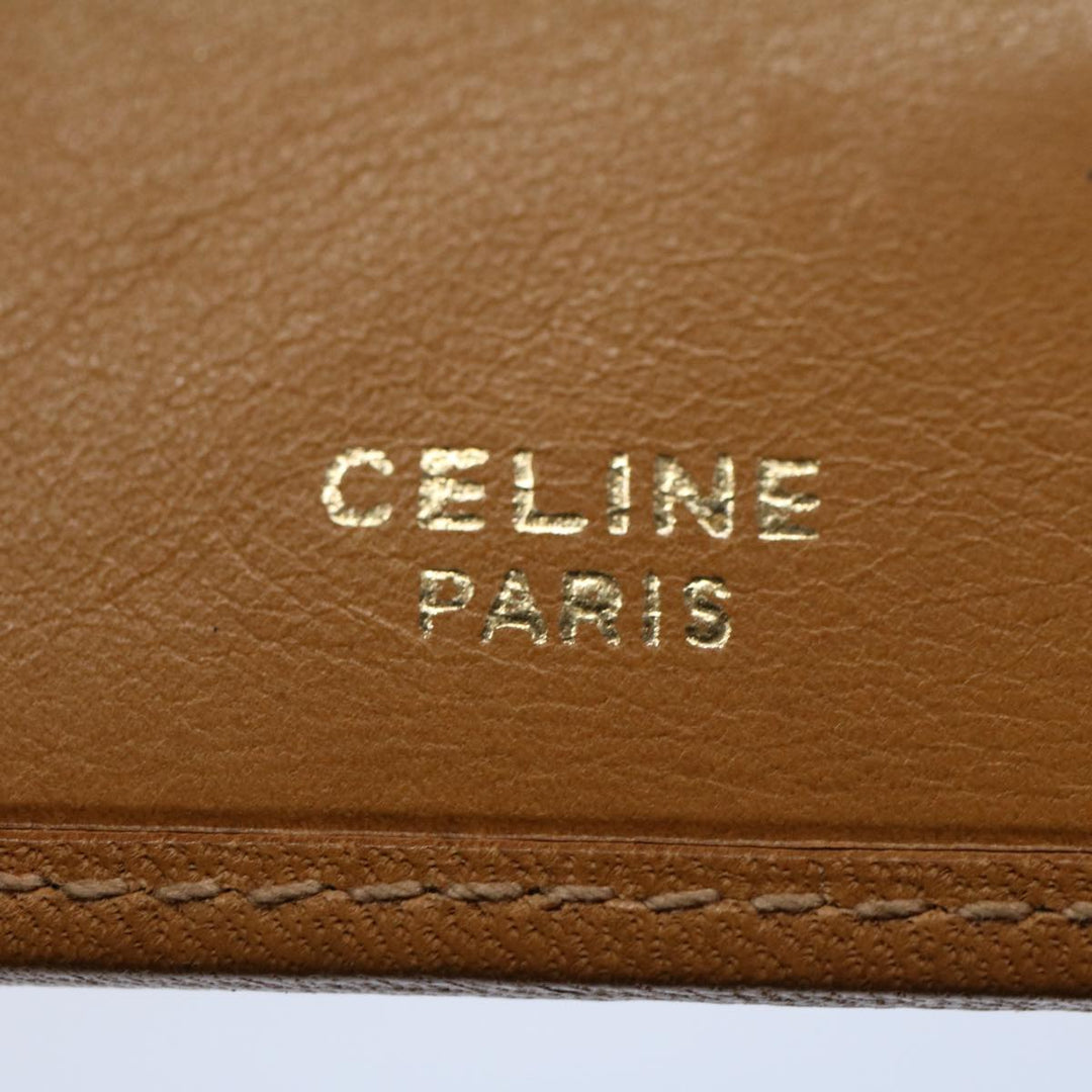 Celine Macadam Canvas Wallet PVC Leather Brown Auth ac2489