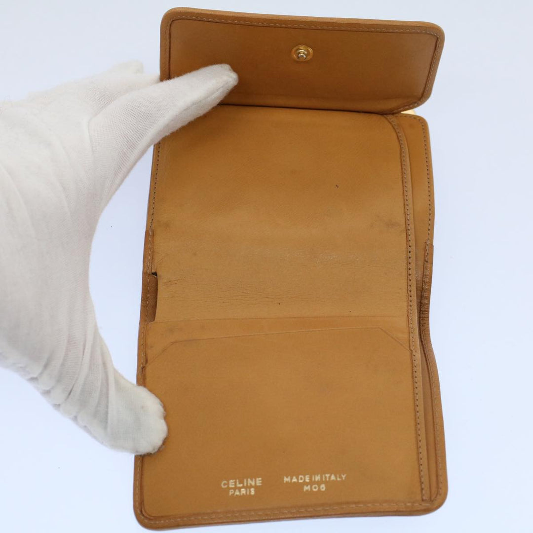 Celine Macadam Canvas Wallet PVC Leather Brown Auth ac2489