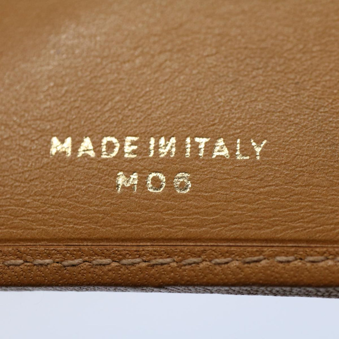 Celine Macadam Canvas Wallet PVC Leather Brown Auth ac2489