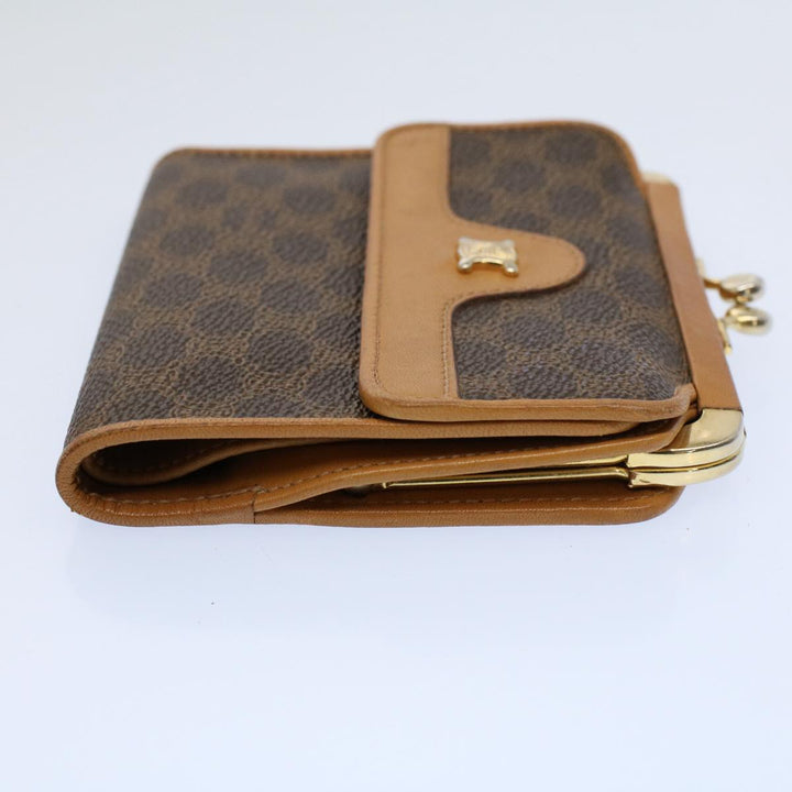 Celine Macadam Canvas Wallet PVC Leather Brown Auth ac2489