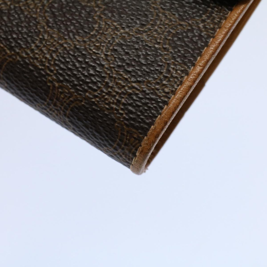 Celine Macadam Canvas Wallet PVC Leather Brown Auth ac2489