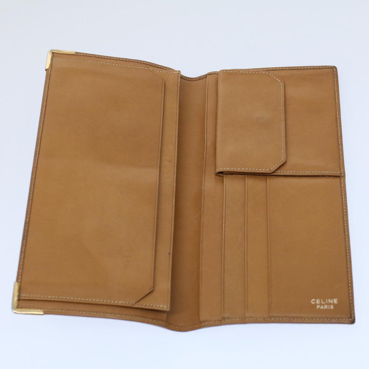Celine Macadam Canvas Wallet PVC Leather Brown Auth ac2490