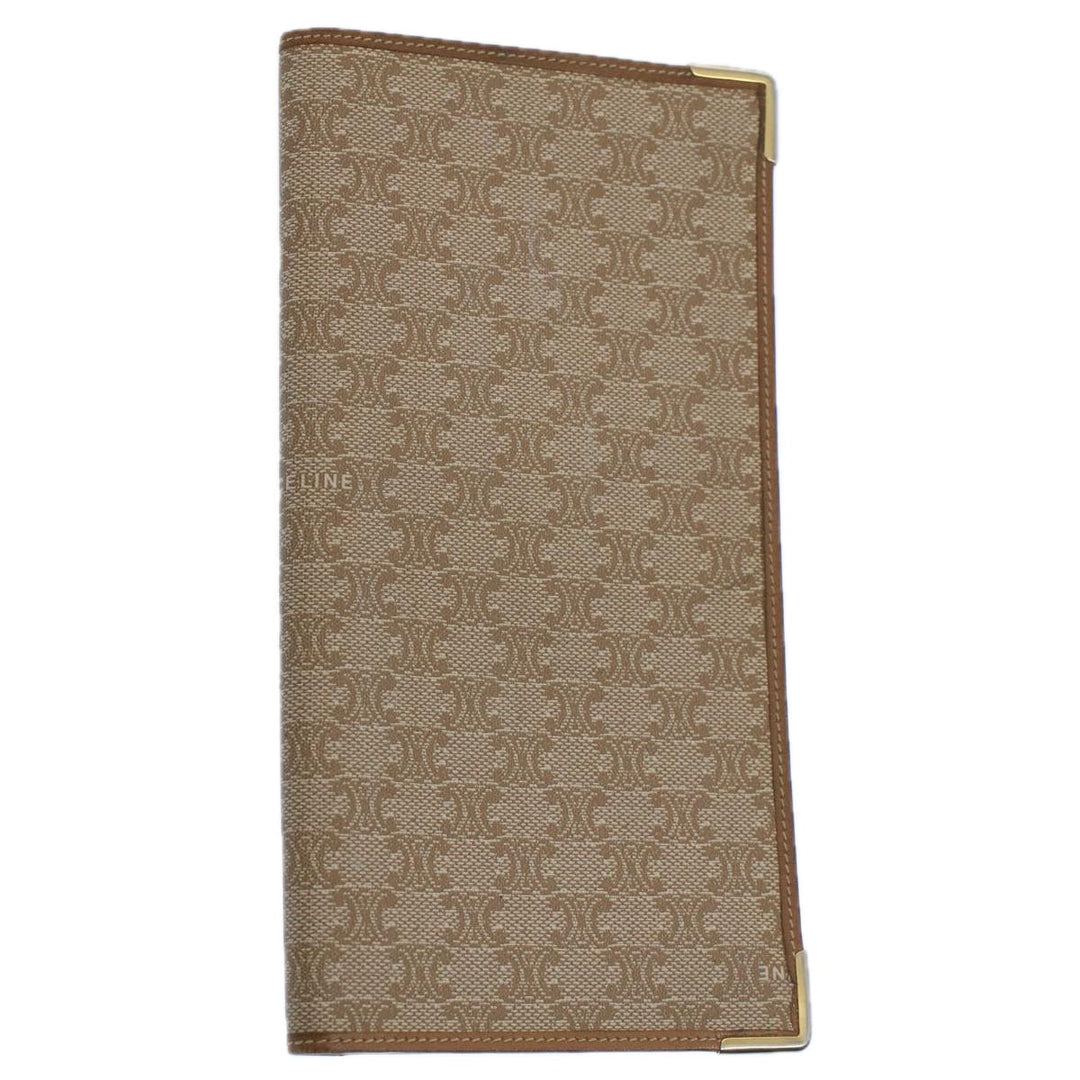 Celine Macadam Canvas Wallet PVC Leather Brown Auth ac2490
