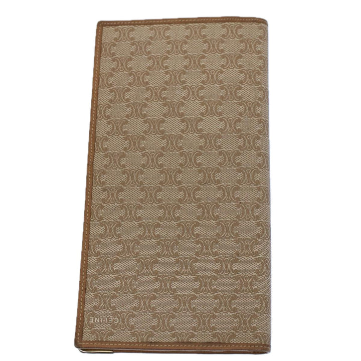 Celine Macadam Canvas Wallet PVC Leather Brown Auth ac2490