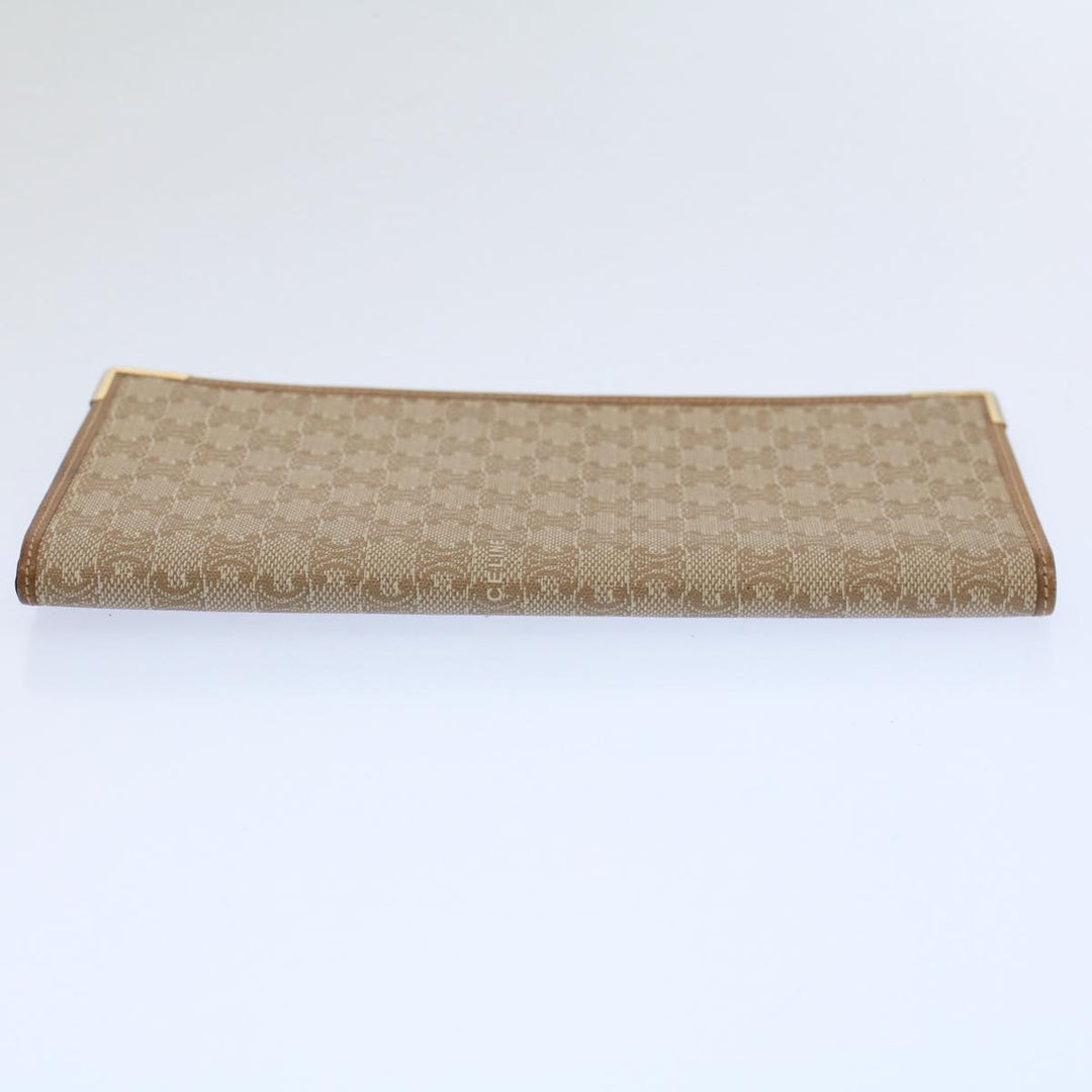Celine Macadam Canvas Wallet PVC Leather Brown Auth ac2490