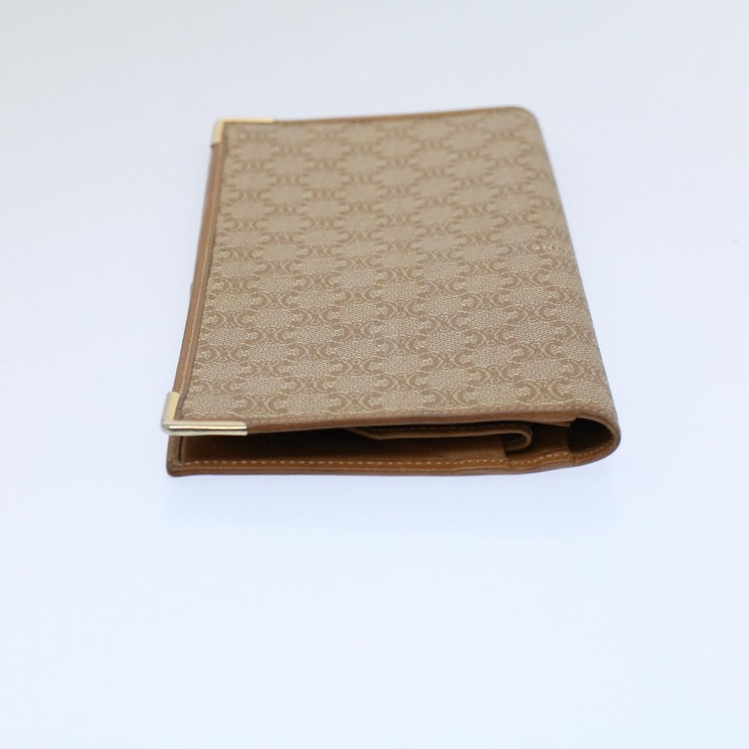 Celine Macadam Canvas Wallet PVC Leather Brown Auth ac2490