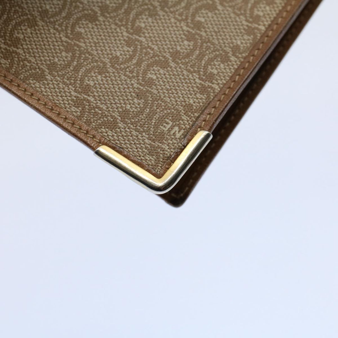 Celine Macadam Canvas Wallet PVC Leather Brown Auth ac2490