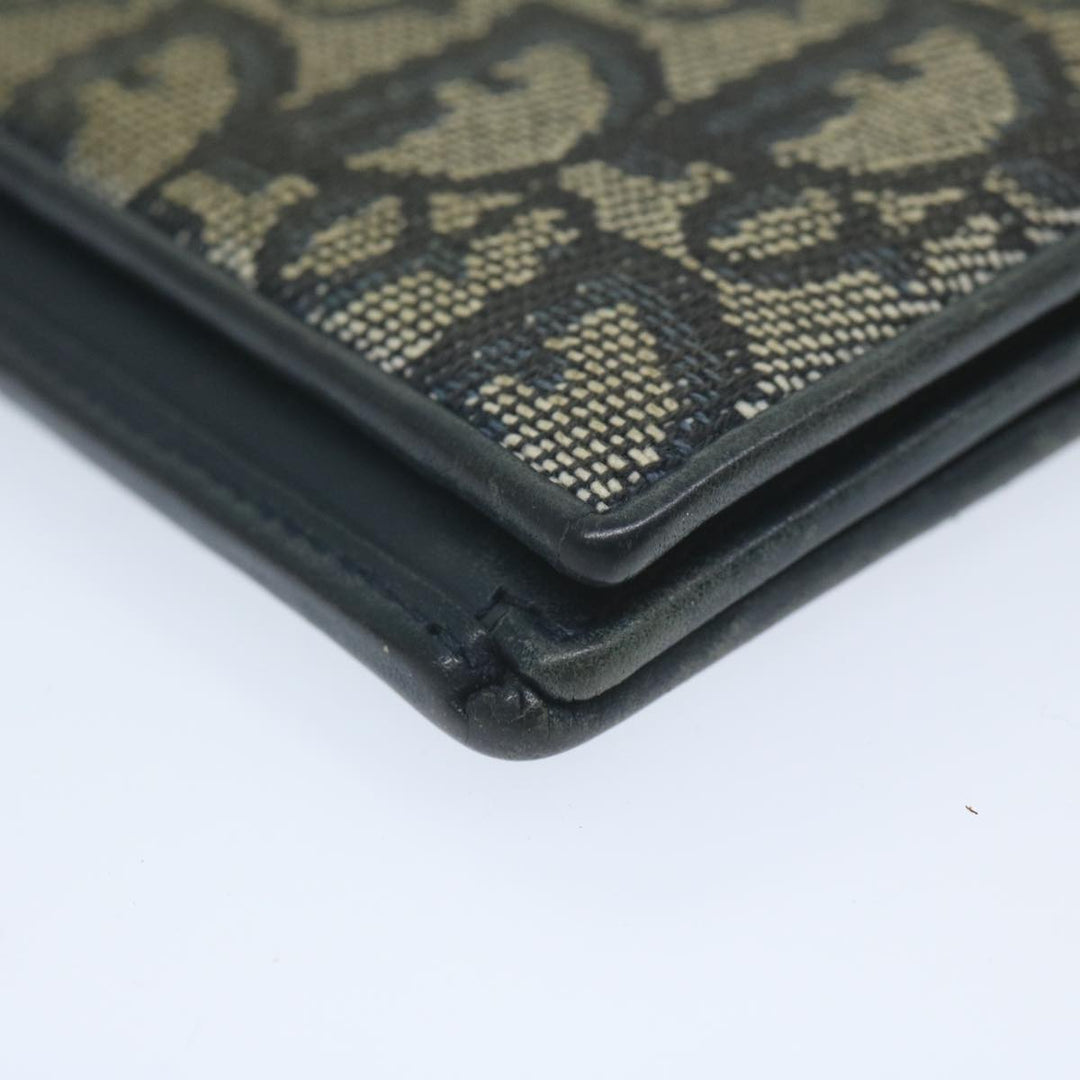 CHRISTIAN Top quality Dior Trotter Canvas Long Wallet Navy Auth ac2496
