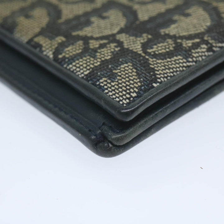 CHRISTIAN Top quality Dior Trotter Canvas Long Wallet Navy Auth ac2496