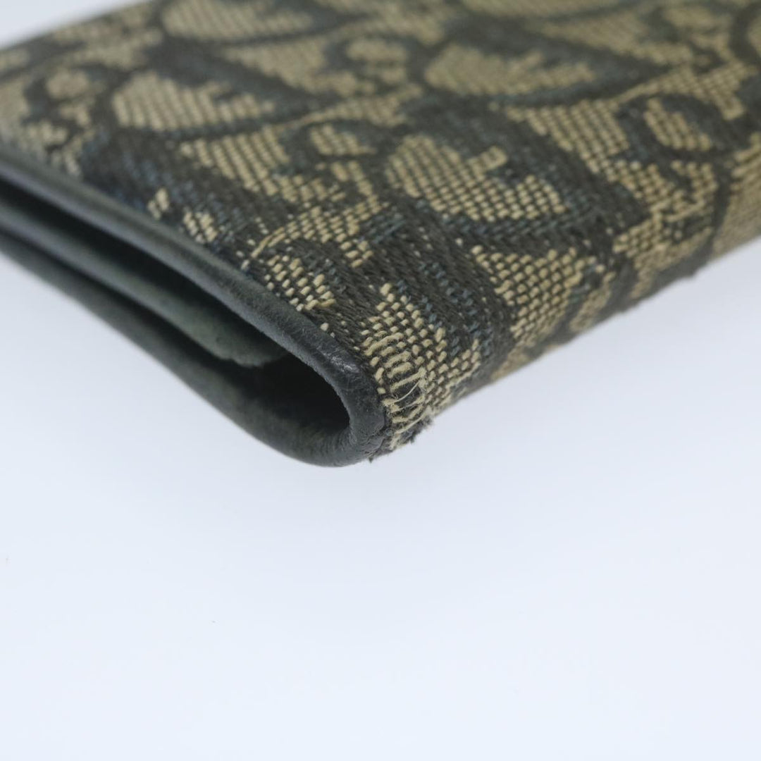 CHRISTIAN Top quality Dior Trotter Canvas Long Wallet Navy Auth ac2496