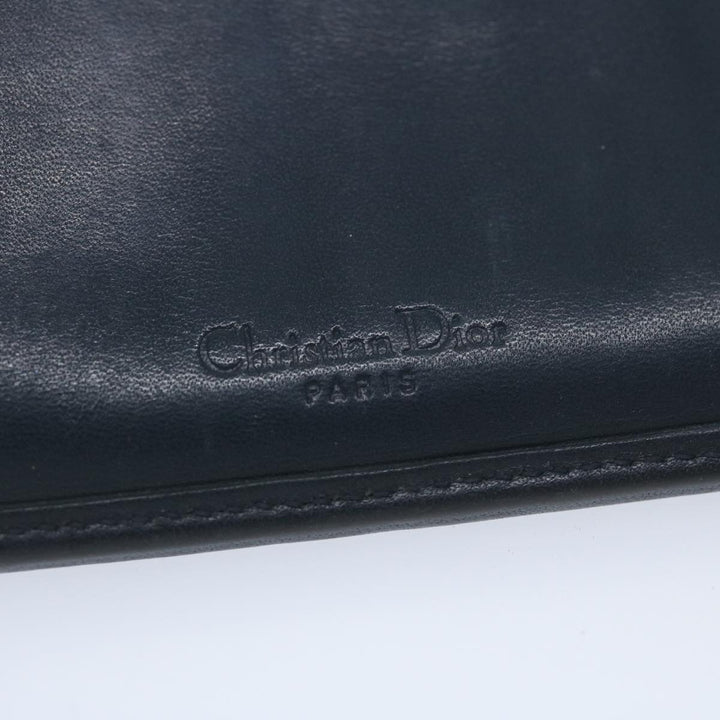 CHRISTIAN Top quality Dior Trotter Canvas Long Wallet Navy Auth ac2496