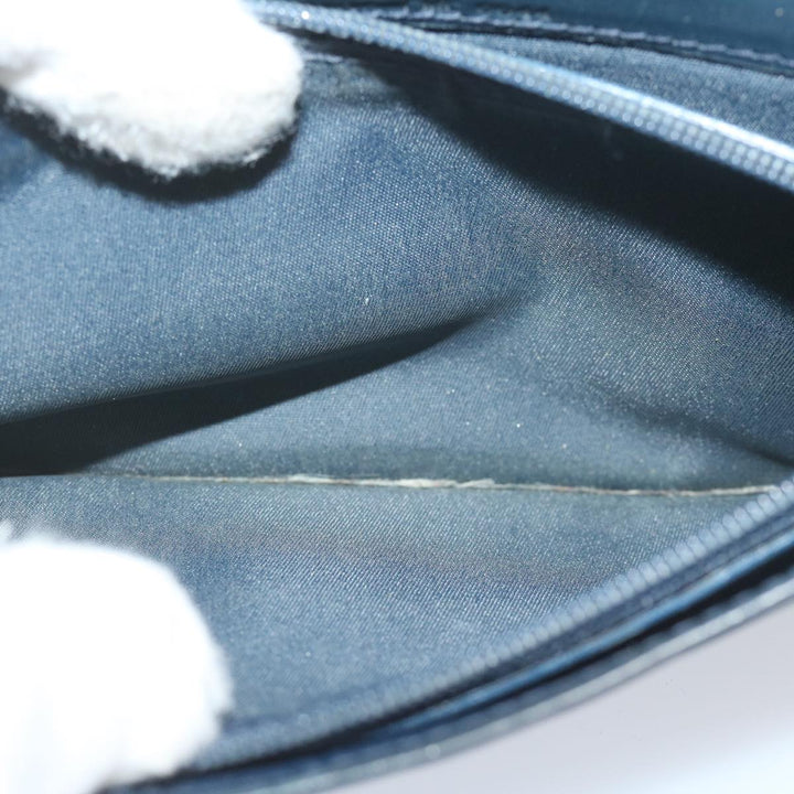 CHRISTIAN Top quality Dior Trotter Canvas Long Wallet Navy Auth ac2496