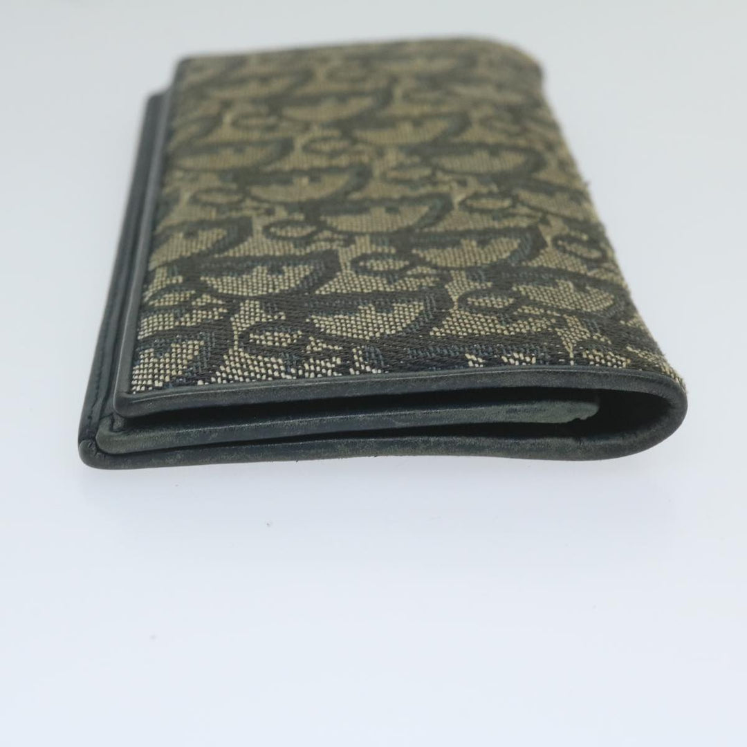 CHRISTIAN Top quality Dior Trotter Canvas Long Wallet Navy Auth ac2496