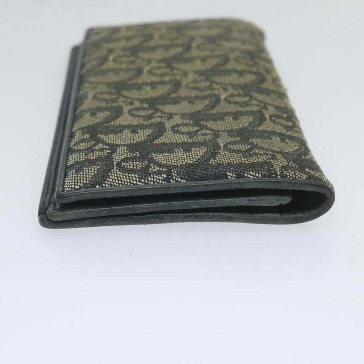 CHRISTIAN Top quality Dior Trotter Canvas Long Wallet Navy Auth ac2496