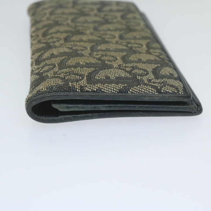 CHRISTIAN Top quality Dior Trotter Canvas Long Wallet Navy Auth ac2496