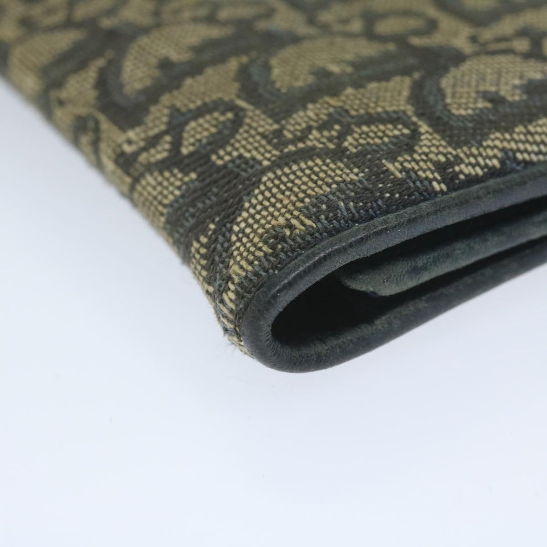 CHRISTIAN Top quality Dior Trotter Canvas Long Wallet Navy Auth ac2496
