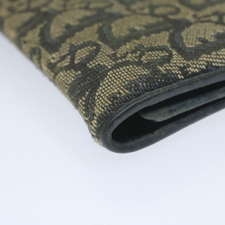 CHRISTIAN Top quality Dior Trotter Canvas Long Wallet Navy Auth ac2496