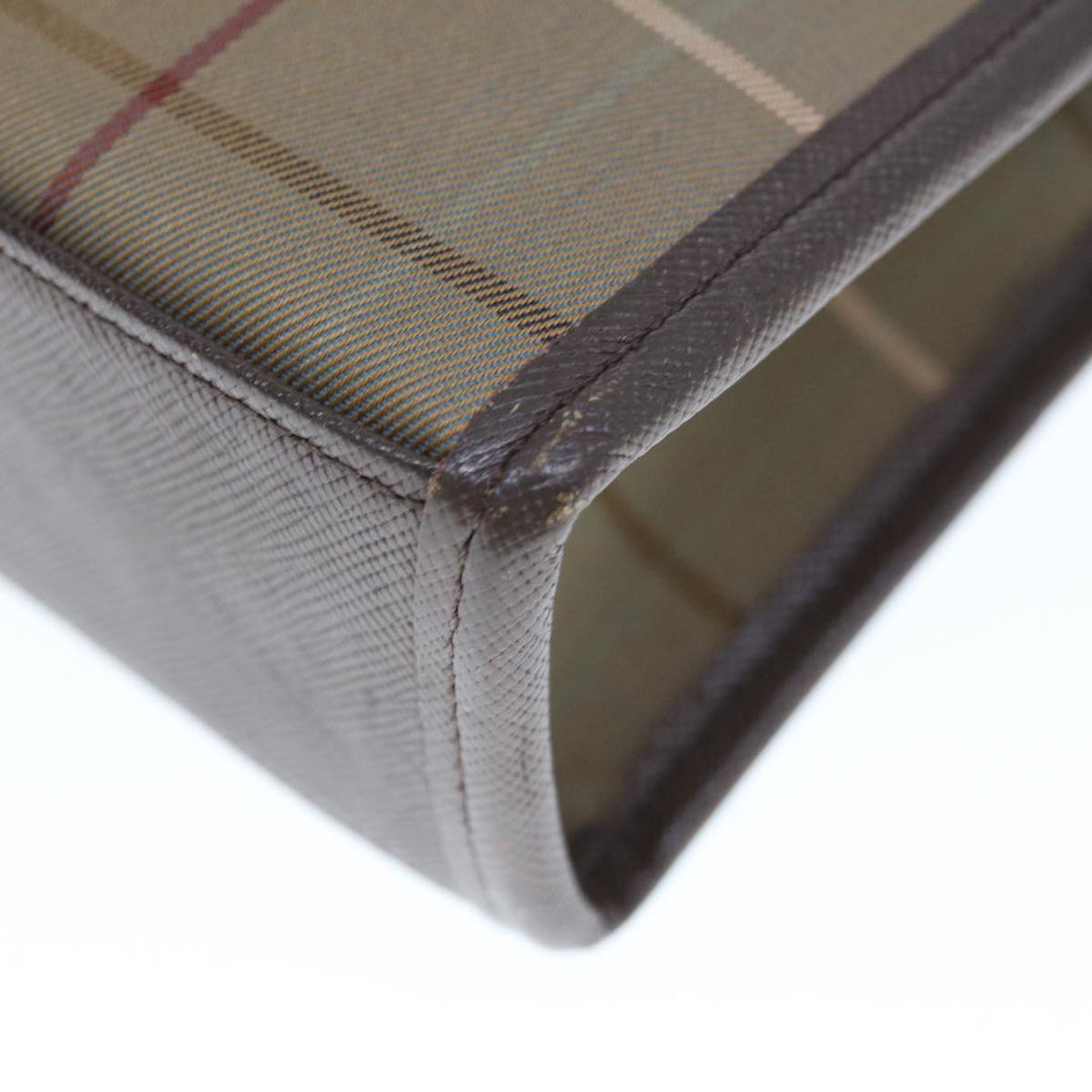 BurberrySs Nova Check Clutch Bag Nylon Canvas Beige Auth ac2672