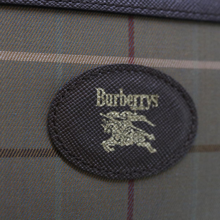 BurberrySs Nova Check Clutch Bag Nylon Canvas Beige Auth ac2672