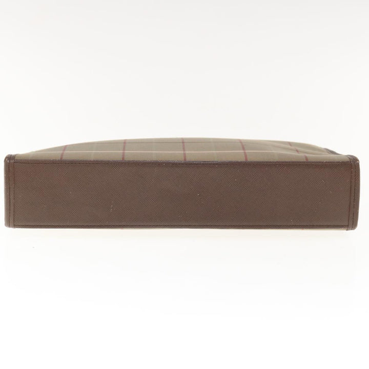 BurberrySs Nova Check Clutch Bag Nylon Canvas Beige Auth ac2672