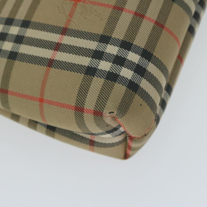 BurberrySs Nova Check Clutch Bag Nylon Canvas Beige Auth ac2674
