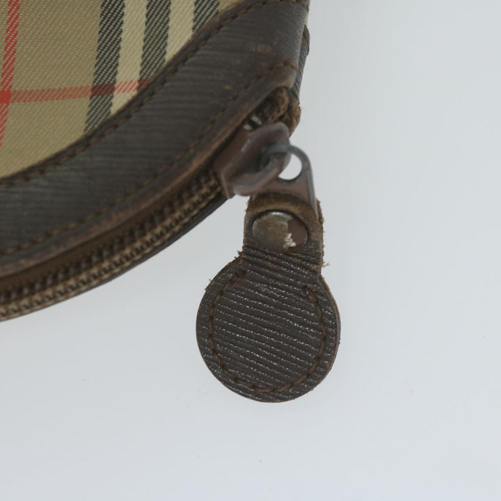BurberrySs Nova Check Clutch Bag Nylon Canvas Beige Auth ac2674