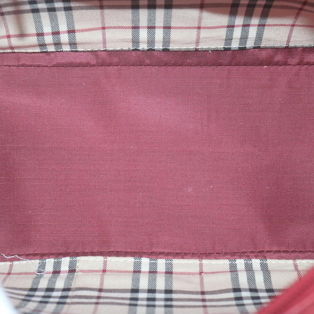 Burberry Shoulder Bag Leather Red Auth ac2696
