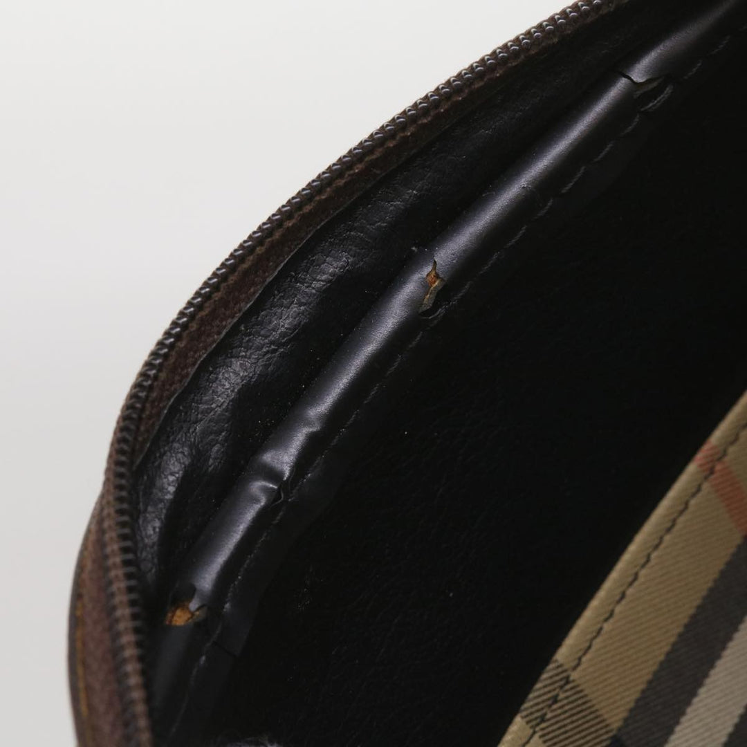 BurberrySs Nova Check Clutch Bag Canvas Beige Brown Auth ac2697