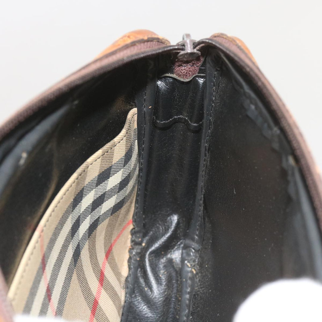 BurberrySs Nova Check Clutch Bag Canvas Beige Brown Auth ac2697
