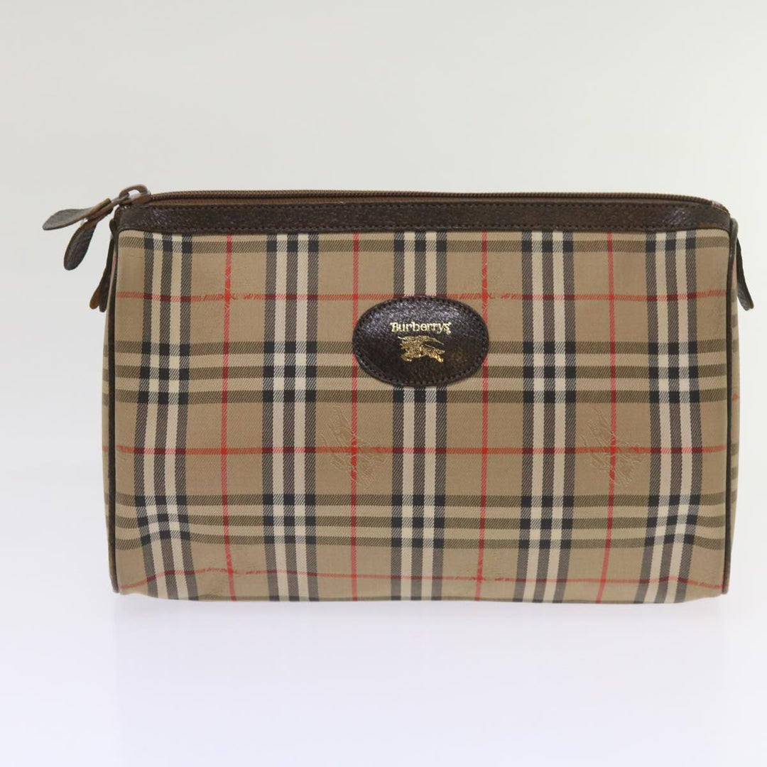 BurberrySs Nova Check Clutch Bag Canvas 2Set Beige Brown Auth ac2698
