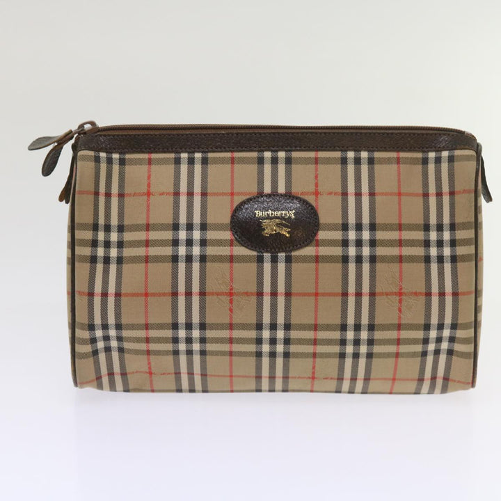 BurberrySs Nova Check Clutch Bag Canvas 2Set Beige Brown Auth ac2698