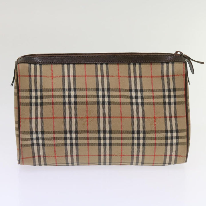 BurberrySs Nova Check Clutch Bag Canvas 2Set Beige Brown Auth ac2698