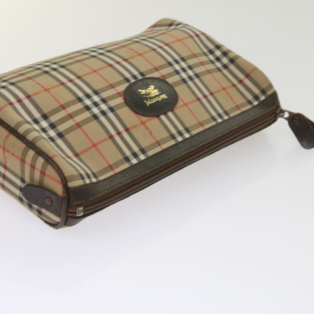 BurberrySs Nova Check Clutch Bag Canvas 2Set Beige Brown Auth ac2698
