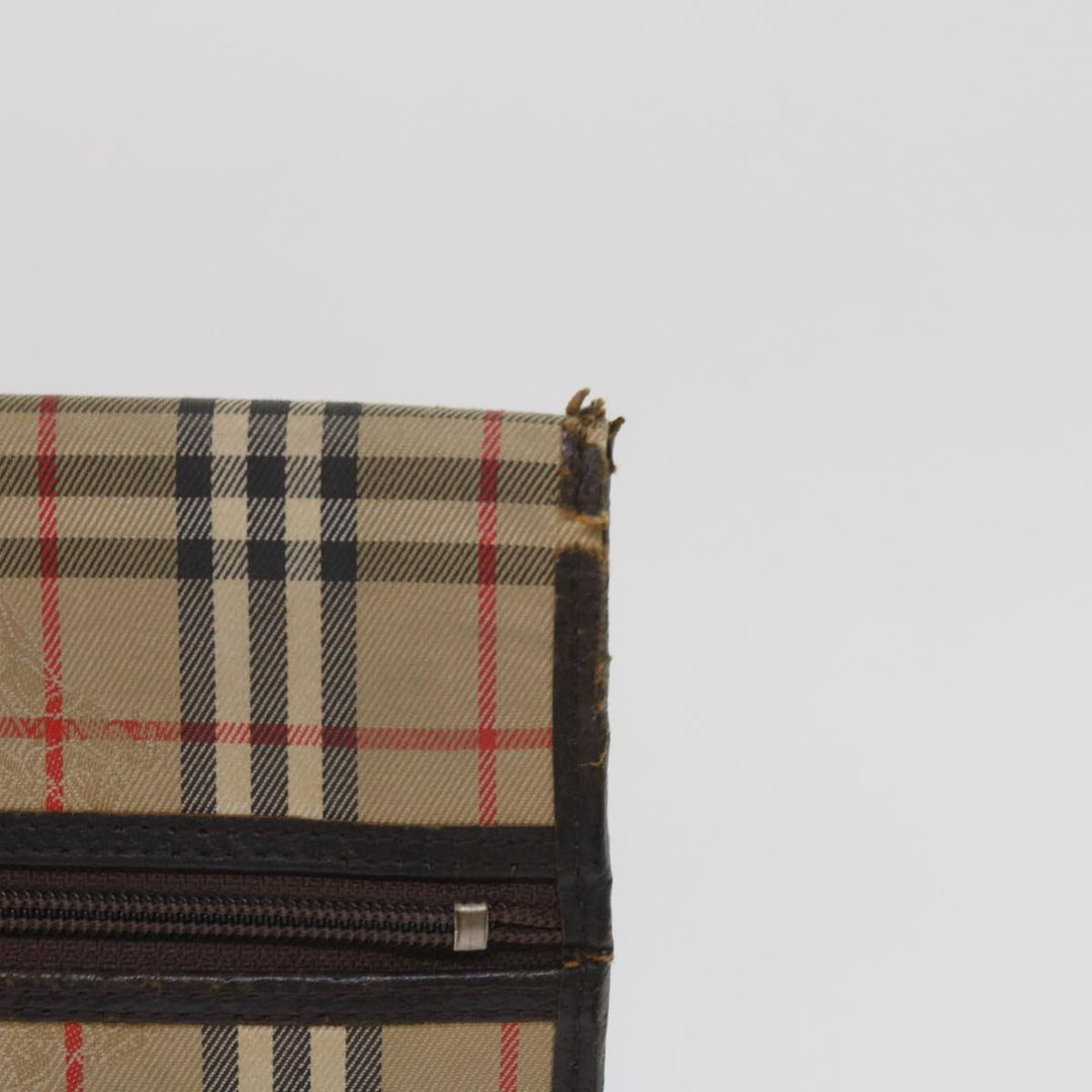 BurberrySs Nova Check Clutch Bag Canvas 2Set Beige Brown Auth ac2698