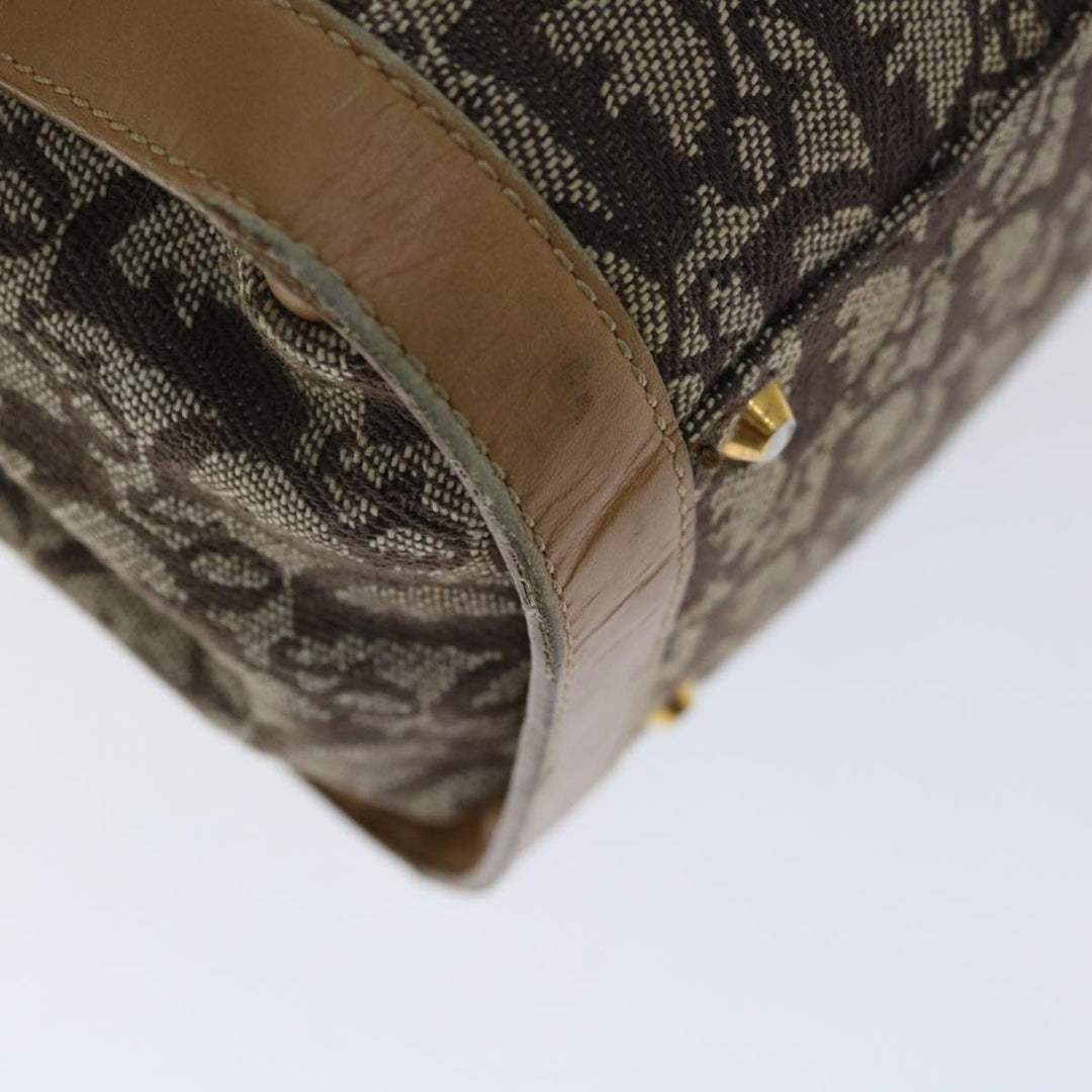 CHRISTIAN Top quality Dior Trotter Canvas Hand Bag Beige Auth ac2771