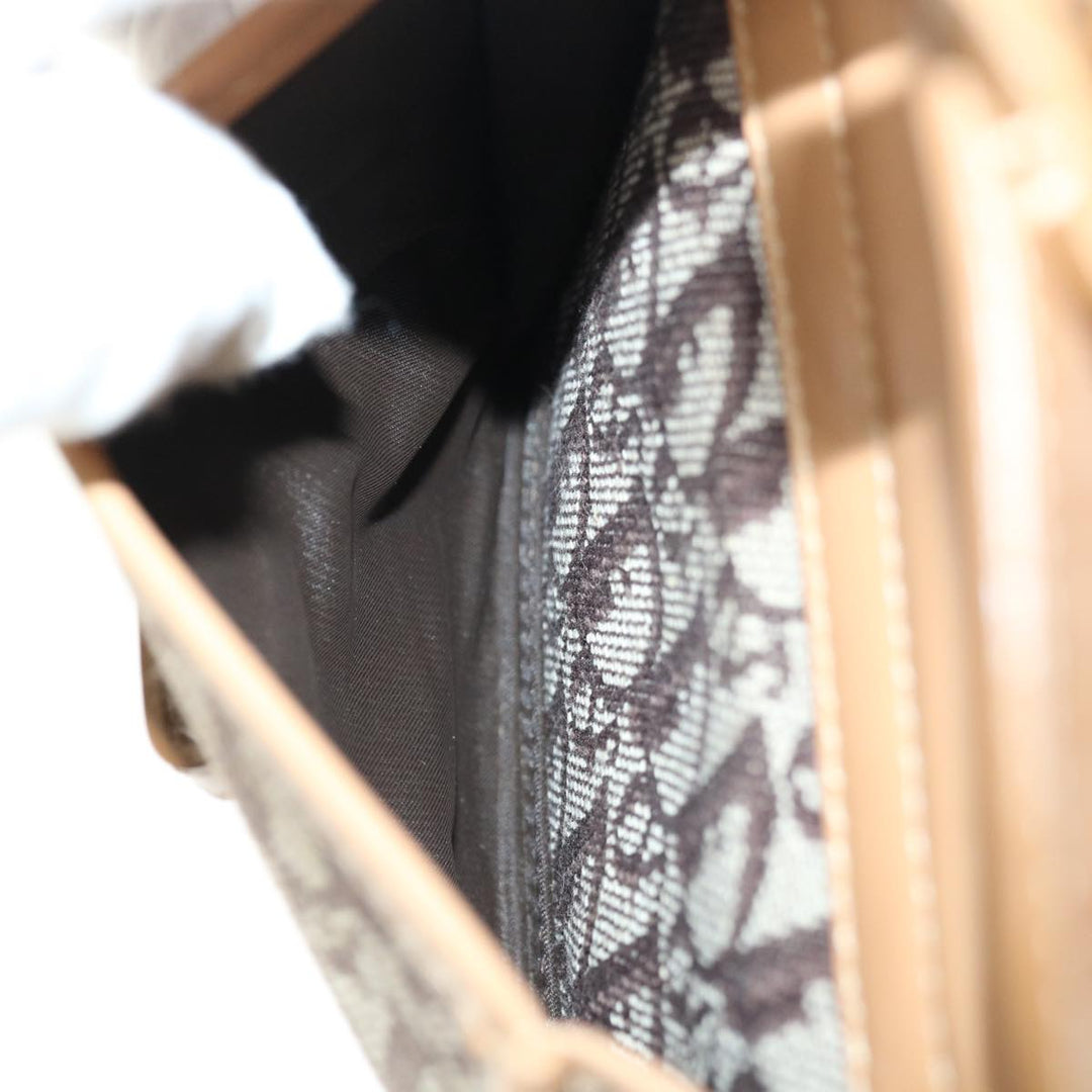 CHRISTIAN Top quality Dior Trotter Canvas Hand Bag Beige Auth ac2771