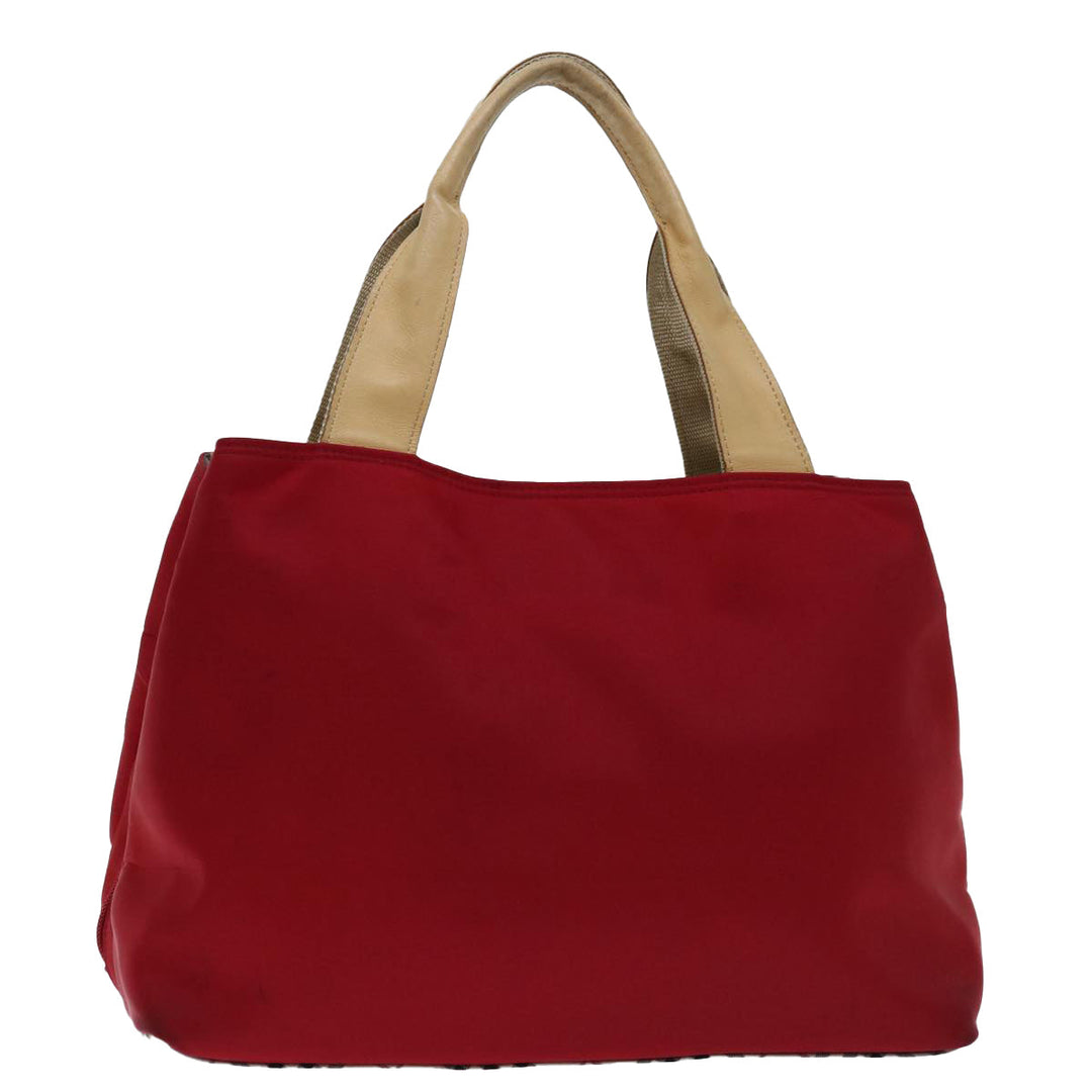 Top Quality Burberry Nova Check Hand Bag Nylon Red Auth ac2835