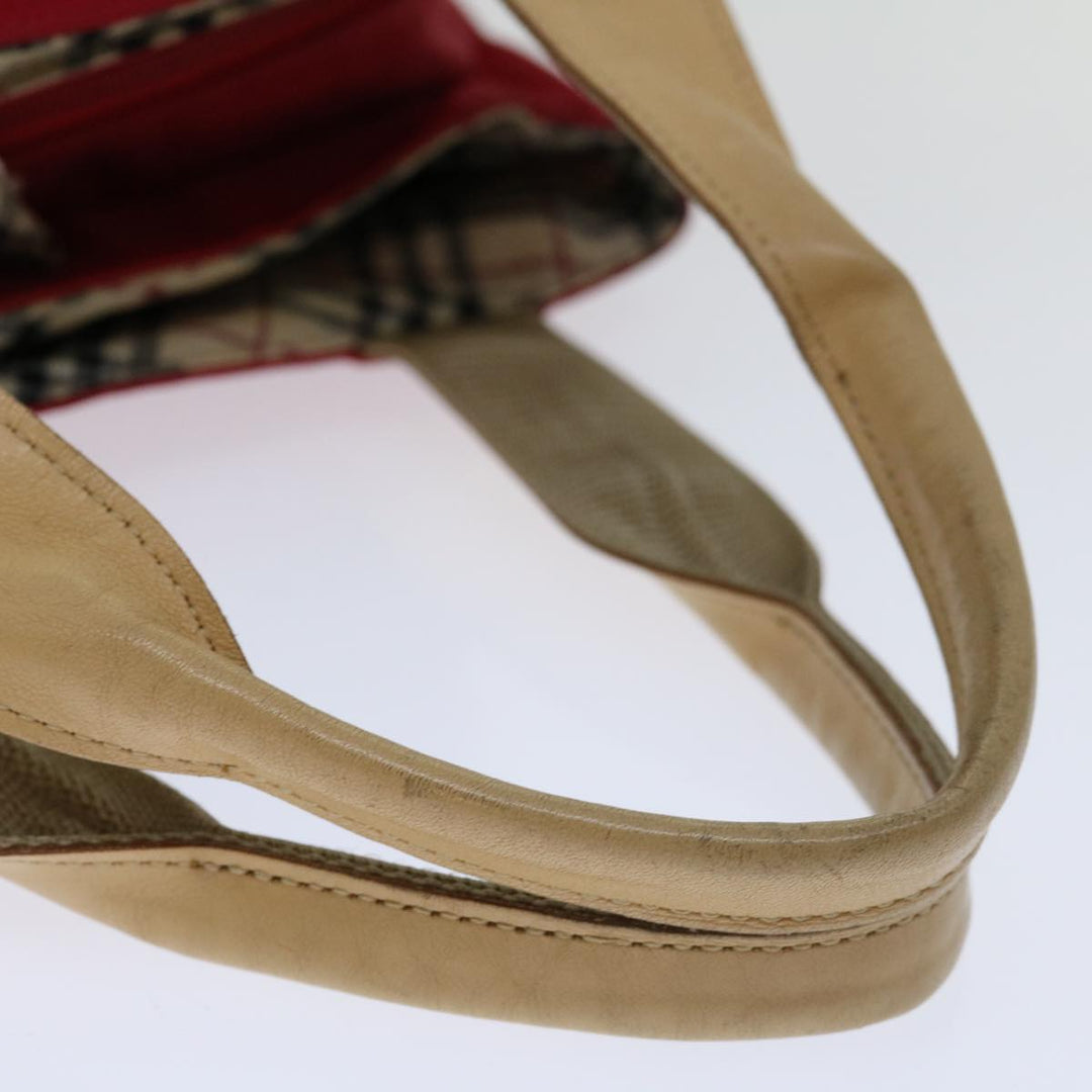 Top Quality Burberry Nova Check Hand Bag Nylon Red Auth ac2835