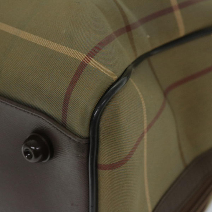 BurberrySs Nova Check Boston Bag Canvas Beige Auth ac2836