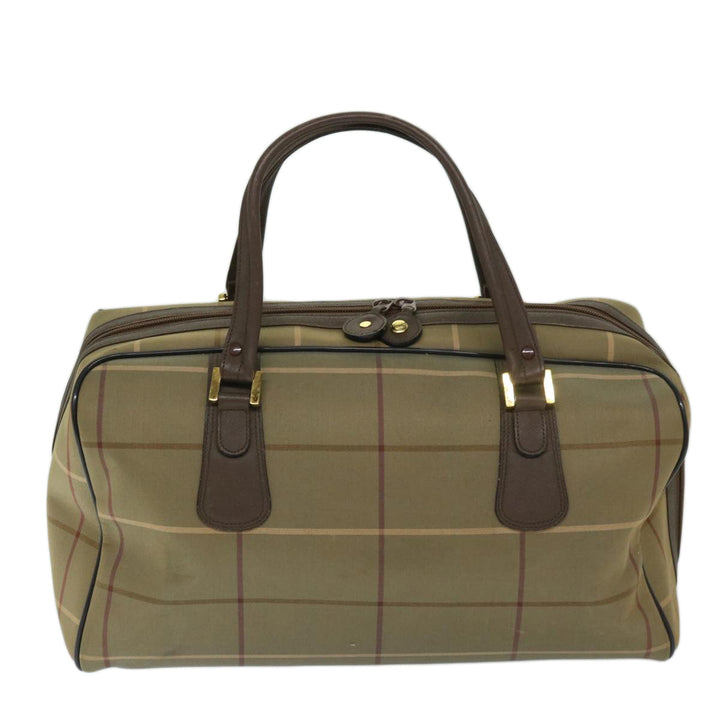BurberrySs Nova Check Boston Bag Canvas Beige Auth ac2836